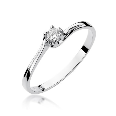 Pierścionek W163 Diament 0,10ct białe złoto