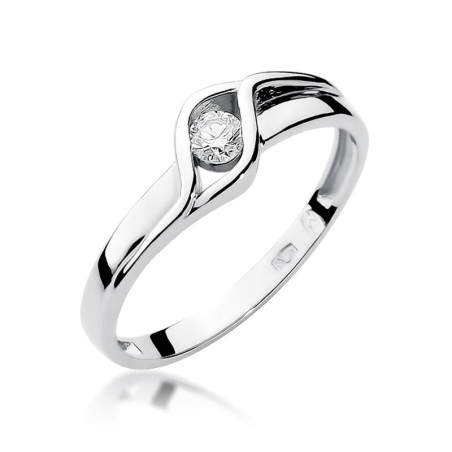 Pierścionek W178 Diament 0,10ct białe złoto