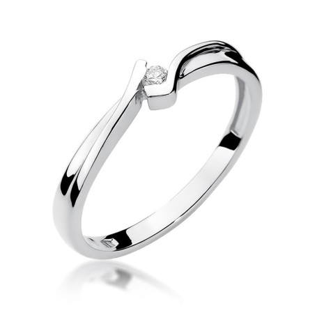 Pierścionek W181 Diament 0,04ct białe złoto
