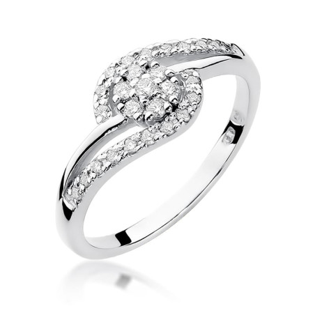 Pierścionek W184 Diament 0,10ct białe złoto