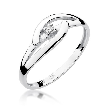 Pierścionek W186 Diament 0,04ct białe złoto