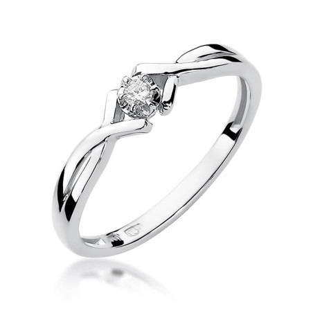Pierścionek W190 Diament 0,04ct białe złoto