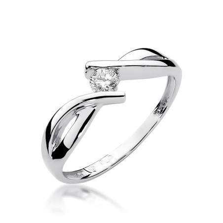Pierścionek W191B Diament 0,10ct białe złoto
