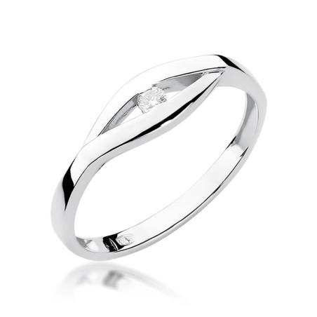 Pierścionek W194 Diament 0,04ct białe złoto