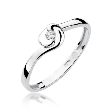 Pierścionek W195 Diament 0,04ct białe złoto