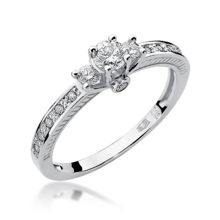 Pierścionek W199 Diament 0,20ct białe złoto