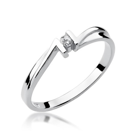 Pierścionek W204 Diament 0,04ct białe złoto