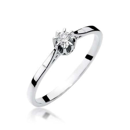 Pierścionek W209 Diament 0,08ct białe złoto
