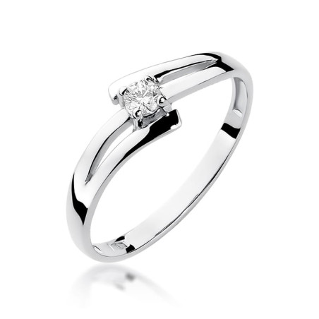 Pierścionek W210 Diament 0,08ct białe złoto