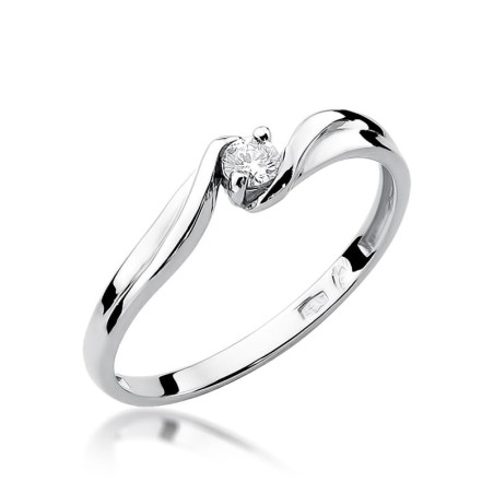 Pierścionek W211 Diament 0,08ct białe złoto