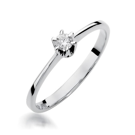Pierścionek W220 Diament 0,10ct białe złoto