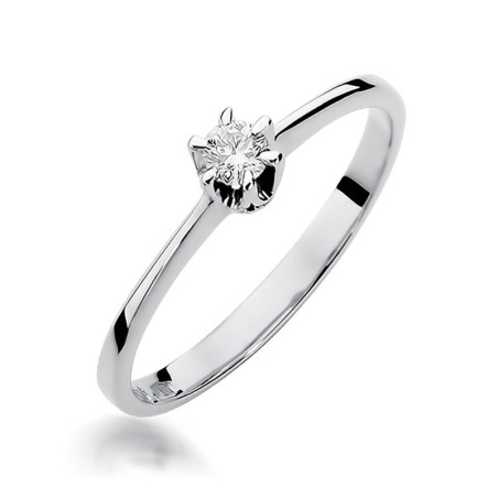 Pierścionek W220 Diament 0,10ct białe złoto
