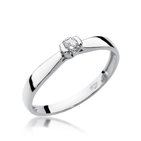 Pierścionek W223 Diament 0,10ct białe złoto