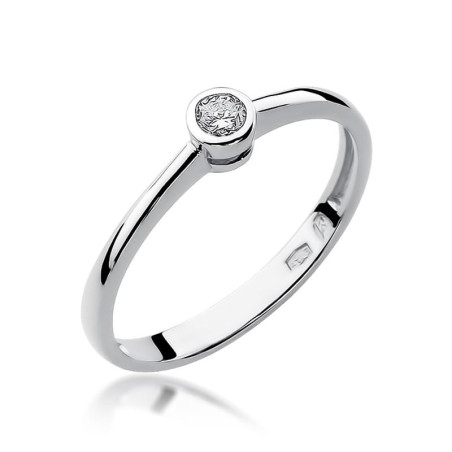 Pierścionek W224 Diament 0,10ct białe złoto