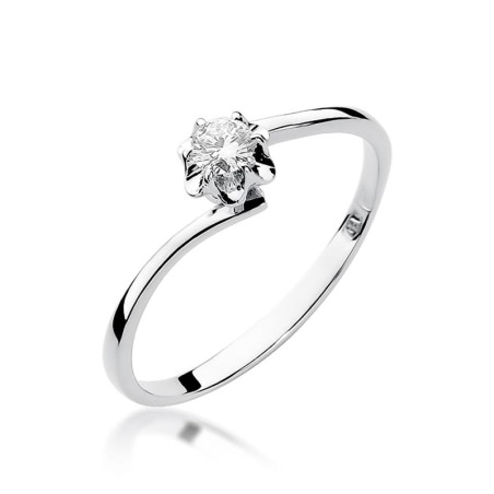 Pierścionek W232 Diament 0,08ct białe złoto