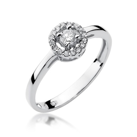 Pierścionek W238 Diament 0,12ct białe złoto