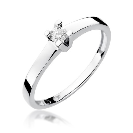Pierścionek W252 Diament 0,12ct białe złoto
