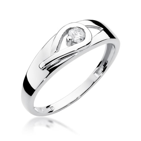 Pierścionek W253 Diament 0,12ct białe złoto