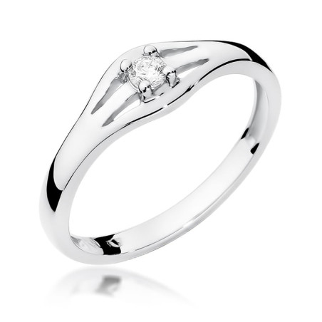 Pierścionek W254 Diament 0,10ct białe złoto
