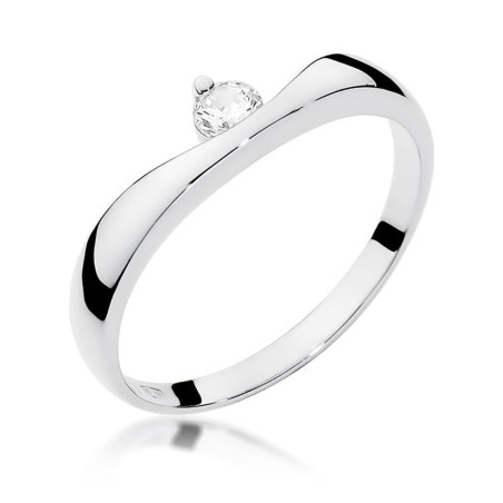 Pierścionek W263 Diament 0,15ct białe złoto
