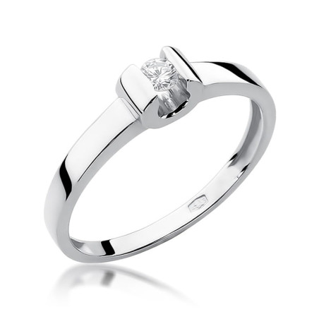 Pierścionek W277 Diament 0,08ct białe złoto