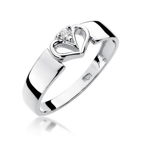 Pierścionek W279 Diament 0,04ct białe złoto