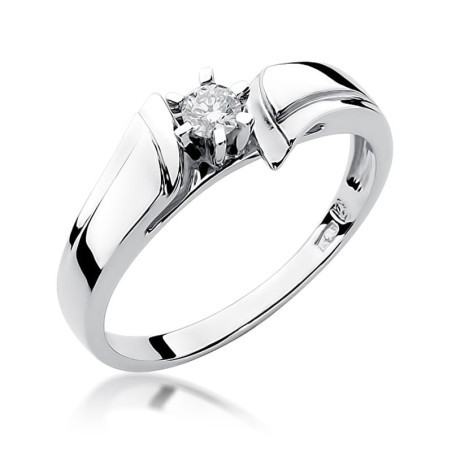 Pierścionek W300 Diament 0,12ct białe złoto