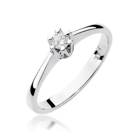 Pierścionek W319 Diament 0,10ct białe złoto