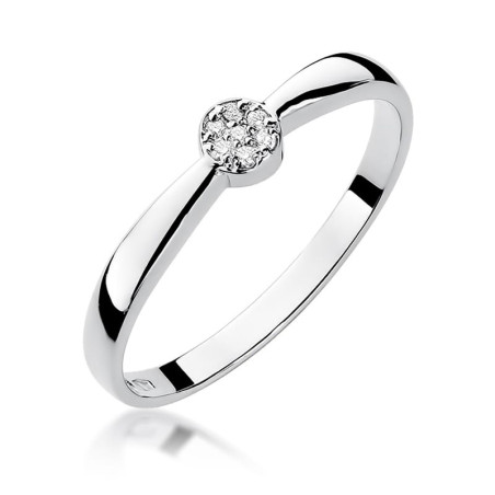 Pierścionek W322 Diament 0,04ct białe złoto