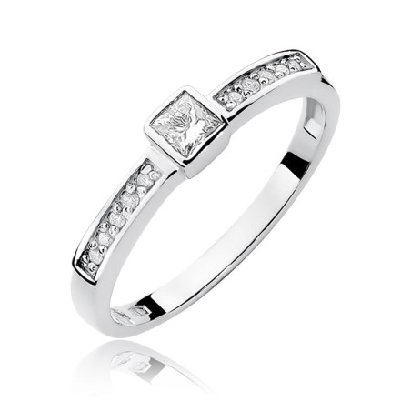 Pierścionek W327 Diament 0,15ct białe złoto