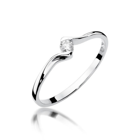 Pierścionek W332 Diament 0,09ct białe złoto