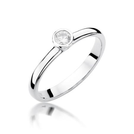 Pierścionek W337 Diament 0,15ct białe złoto