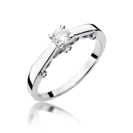 Pierścionek W342 Diament 0,23ct białe złoto