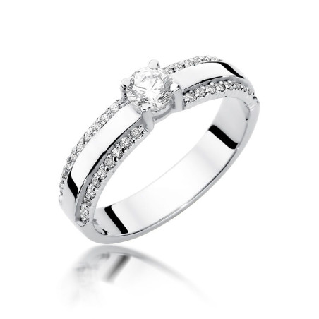 Pierścionek W356 Diament 0,25ct białe złoto