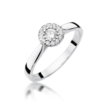 Pierścionek W362 Diament 0,12ct białe złoto