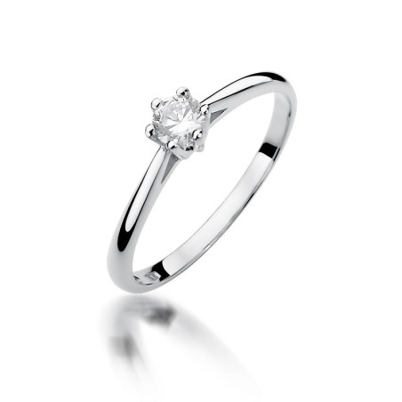 Pierścionek W365 Diament 0,15ct białe złoto