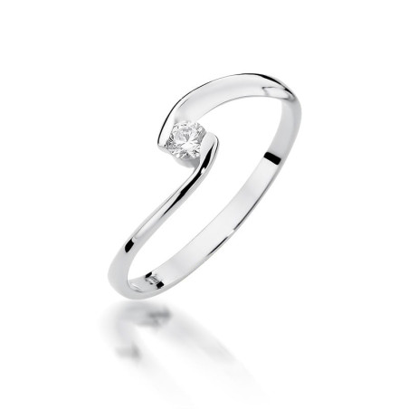 Pierścionek W366 Diament 0,09ct białe złoto