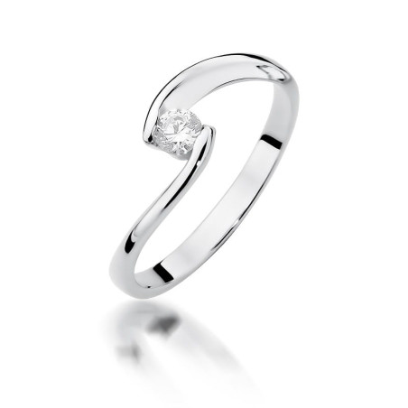 Pierścionek W366 Diament 0,15ct białe złoto