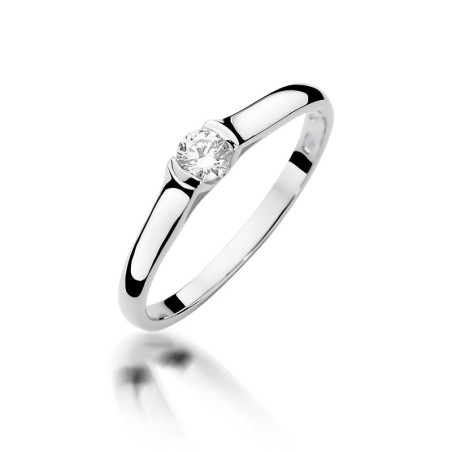 Pierścionek W369 Diament 0,15ct białe złoto
