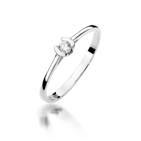 Pierścionek W370 Diament 0,09ct białe złoto