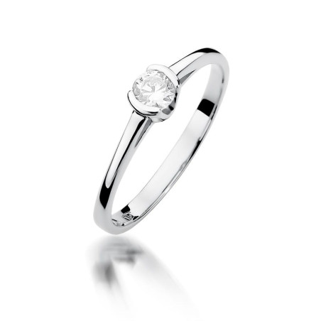 Pierścionek W375 Diament 0,23ct białe złoto