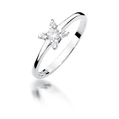 Pierścionek W376 Diament 0,13ct białe złoto