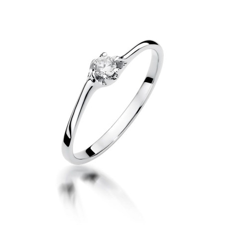 Pierścionek W383 Diament 0,09ct białe złoto