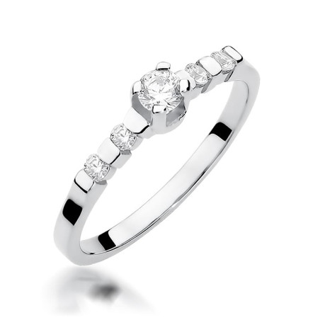 Pierścionek W384 Diament 0,23ct białe złoto