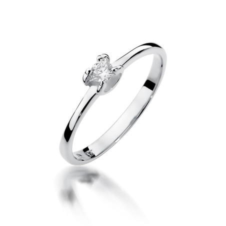 Pierścionek W386 Diament 0,09ct białe złoto