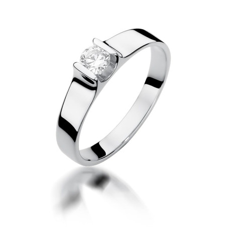 Pierścionek W388 Diament 0,23ct białe złoto