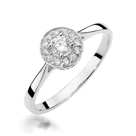Pierścionek W390 Diament 0,15ct białe złoto