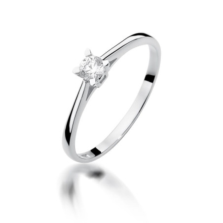 Pierścionek W392 Diament 0,15ct białe złoto