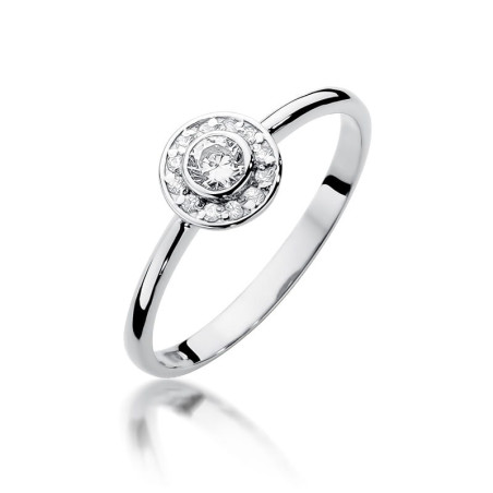 Pierścionek W393 Diament 0,15ct białe złoto