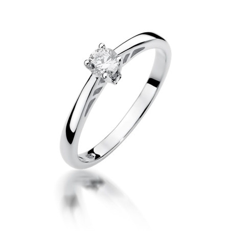 Pierścionek W394 Diament 0,24ct białe złoto